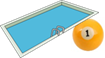 A pool table with a ball

AI-generated content may be incorrect.